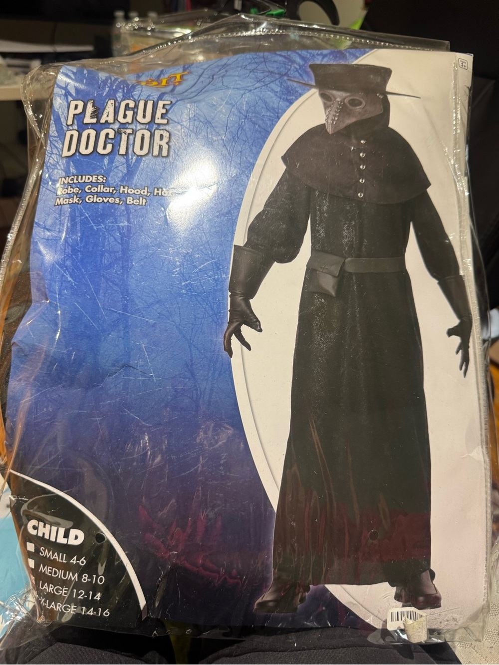Plague Doctor Kids Costume - Black
